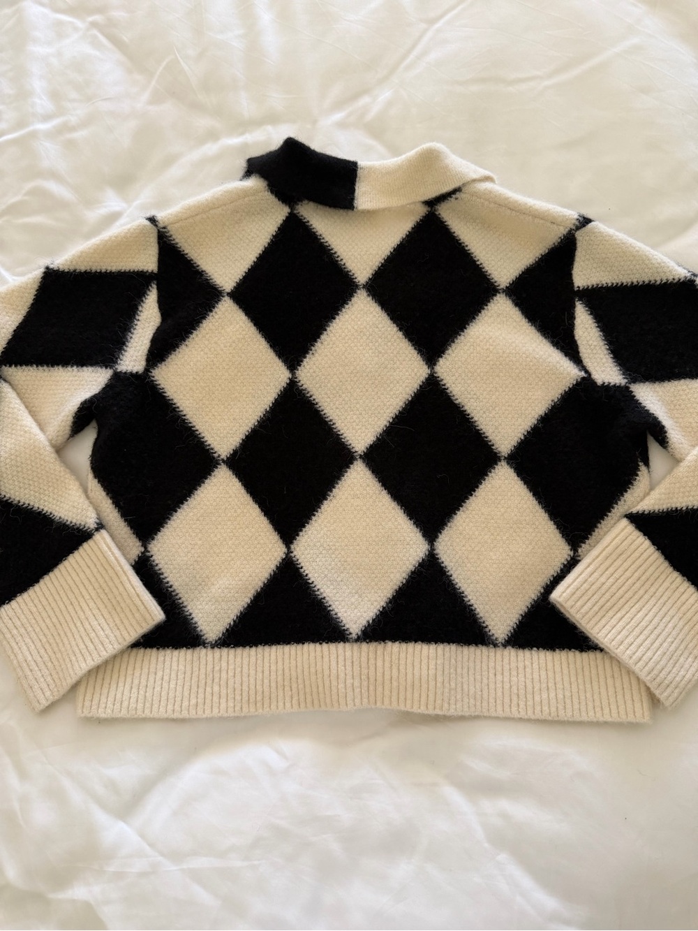 & Other Stories Checkered Jacquard Wool/Alpaca Blend Knit Sweater Size Medium - Picture 14 of 14